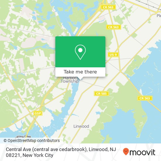 Central Ave (central ave cedarbrook), Linwood, NJ 08221 map