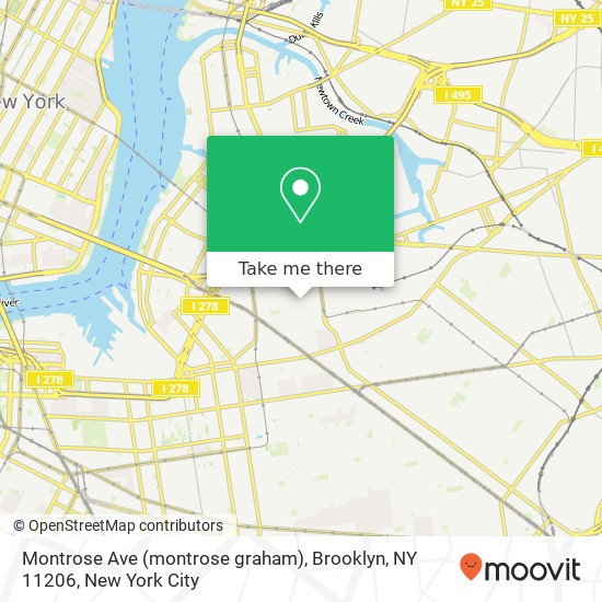 Mapa de Montrose Ave (montrose graham), Brooklyn, NY 11206