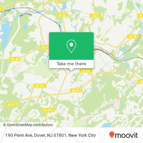 Mapa de 190 Penn Ave, Dover, NJ 07801