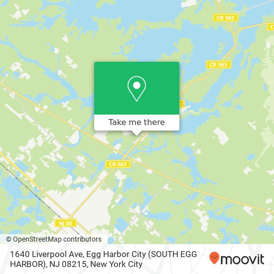 Mapa de 1640 Liverpool Ave, Egg Harbor City (SOUTH EGG HARBOR), NJ 08215