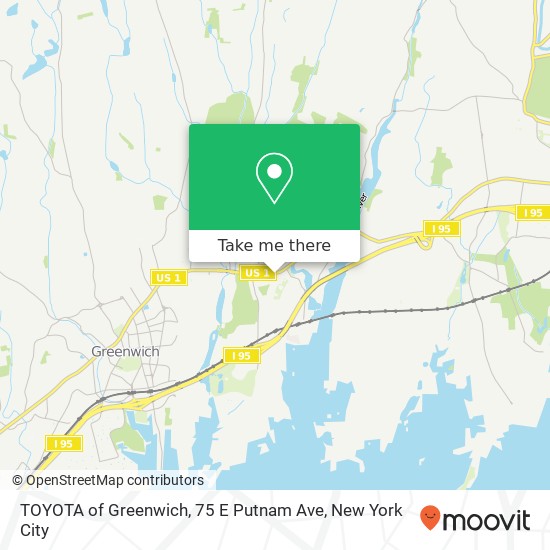 Mapa de TOYOTA of Greenwich, 75 E Putnam Ave