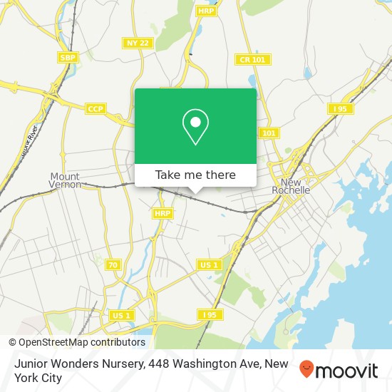 Mapa de Junior Wonders Nursery, 448 Washington Ave