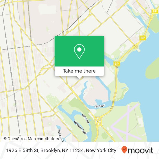 Mapa de 1926 E 58th St, Brooklyn, NY 11234