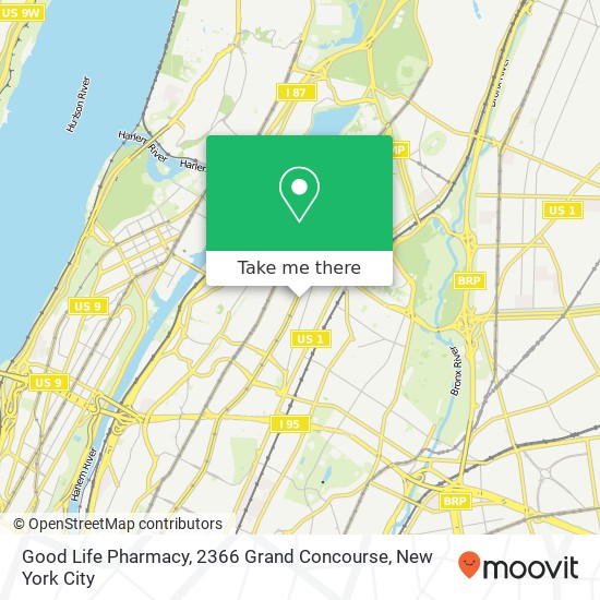 Mapa de Good Life Pharmacy, 2366 Grand Concourse