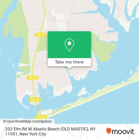 202 Elm Rd W, Mastic Beach (OLD MASTIC), NY 11951 map