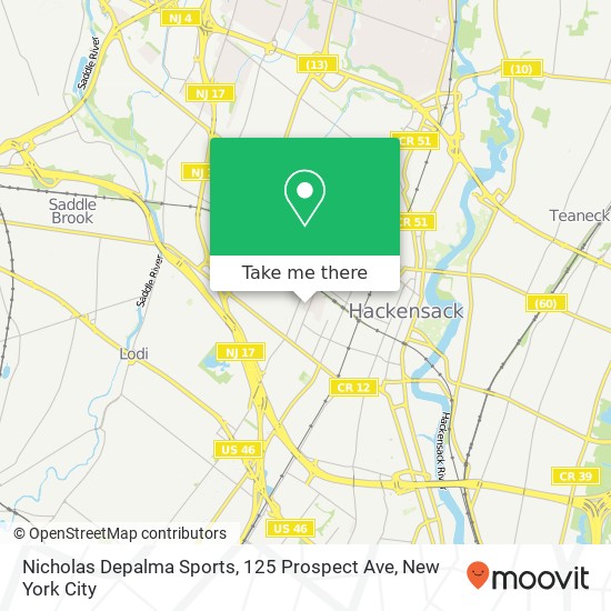 Mapa de Nicholas Depalma Sports, 125 Prospect Ave
