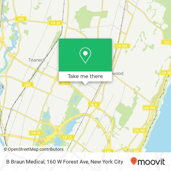 Mapa de B Braun Medical, 160 W Forest Ave