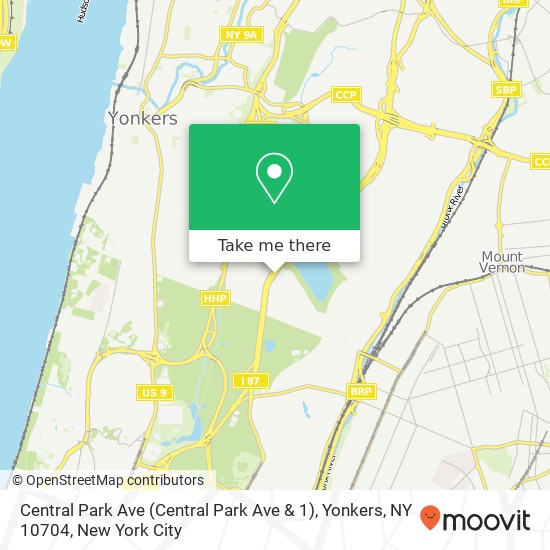 Central Park Ave (Central Park Ave & 1), Yonkers, NY 10704 map