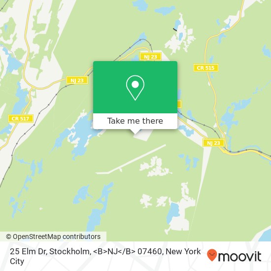 25 Elm Dr, Stockholm, <B>NJ< / B> 07460 map