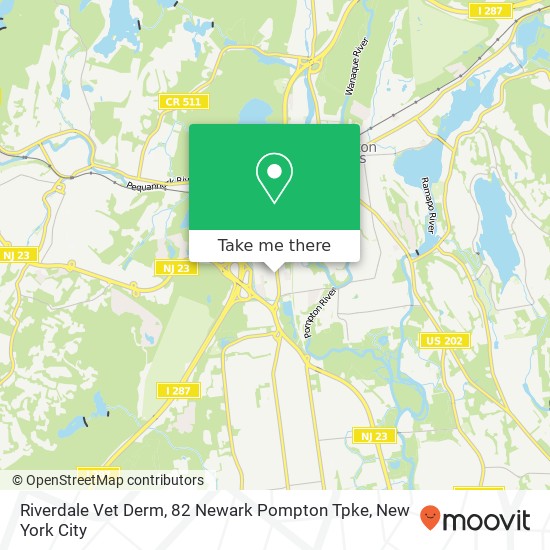 Mapa de Riverdale Vet Derm, 82 Newark Pompton Tpke