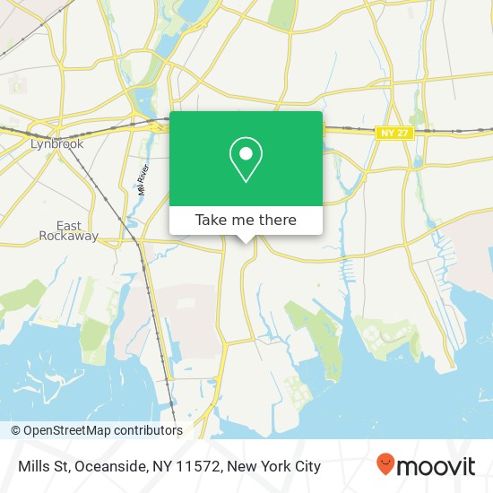 Mapa de Mills St, Oceanside, NY 11572