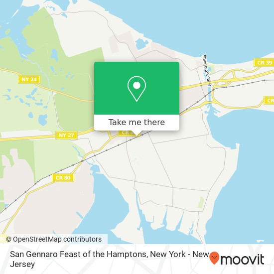 Mapa de San Gennaro Feast of the Hamptons