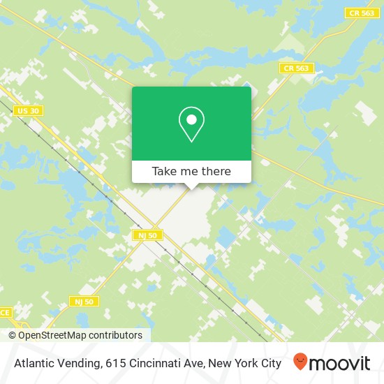 Mapa de Atlantic Vending, 615 Cincinnati Ave