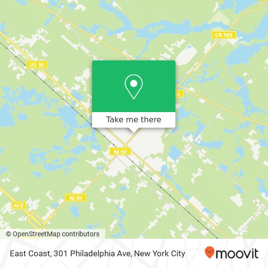 Mapa de East Coast, 301 Philadelphia Ave