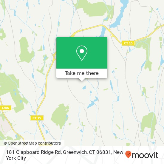 Mapa de 181 Clapboard Ridge Rd, Greenwich, CT 06831