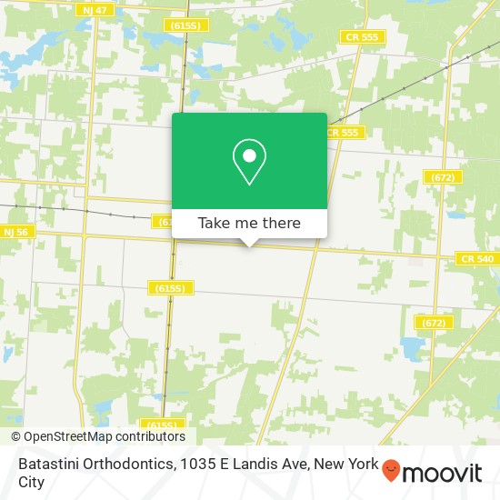 Mapa de Batastini Orthodontics, 1035 E Landis Ave
