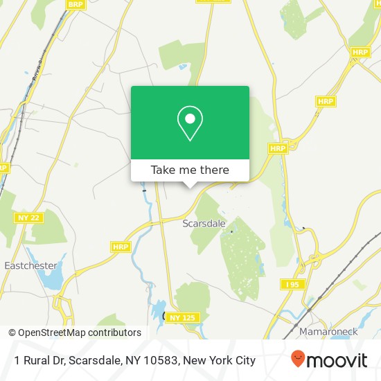 Mapa de 1 Rural Dr, Scarsdale, NY 10583