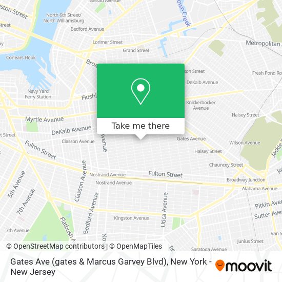 Mapa de Gates Ave (gates & Marcus Garvey Blvd)