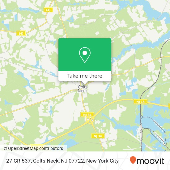 Mapa de 27 CR-537, Colts Neck, NJ 07722