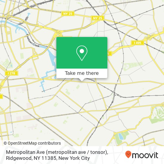 Mapa de Metropolitan Ave (metropolitan ave / tonsor), Ridgewood, NY 11385