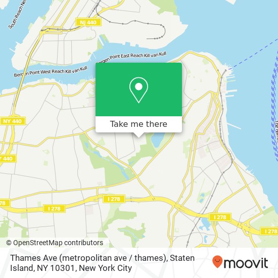 Thames Ave (metropolitan ave / thames), Staten Island, NY 10301 map