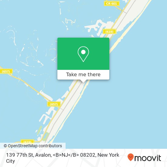 Mapa de 139 77th St, Avalon, <B>NJ< / B> 08202