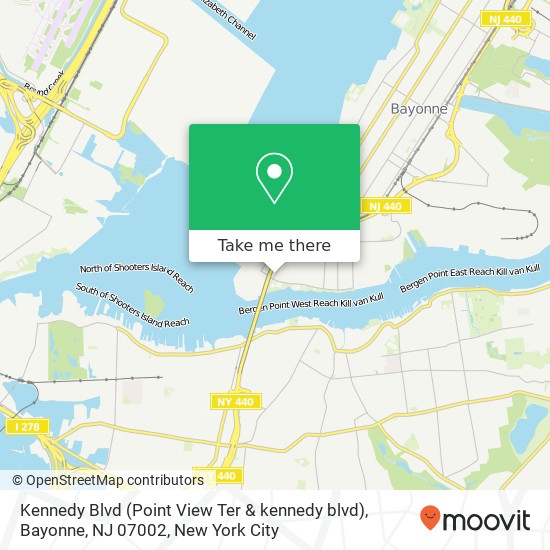 Mapa de Kennedy Blvd (Point View Ter & kennedy blvd), Bayonne, NJ 07002