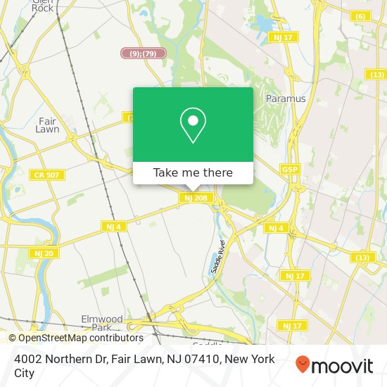 4002 Northern Dr, Fair Lawn, NJ 07410 map