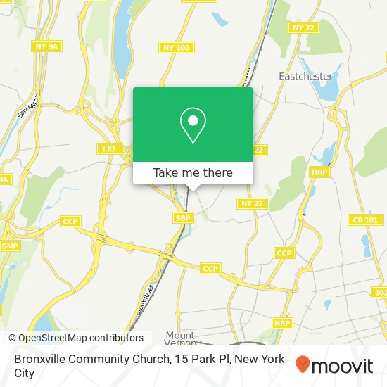 Bronxville Community Church, 15 Park Pl map