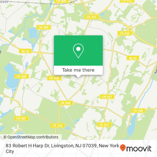 Mapa de 83 Robert H Harp Dr, Livingston, NJ 07039