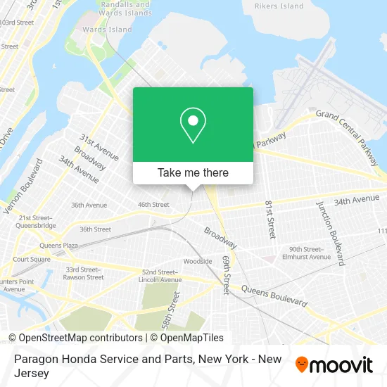 Paragon Honda Service and Parts map