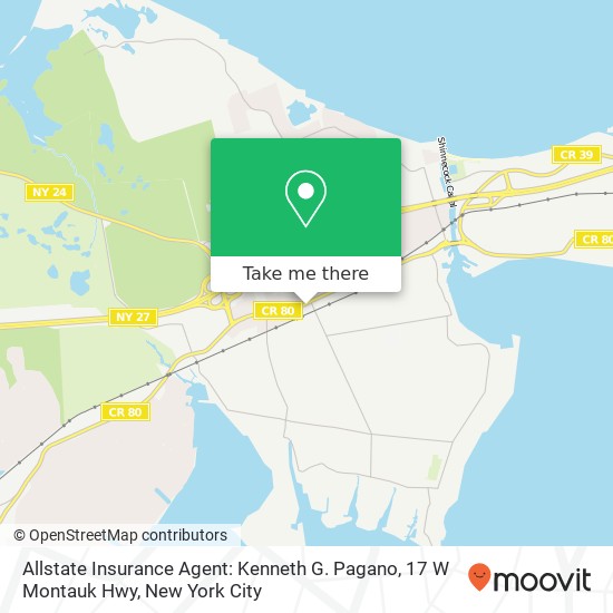 Allstate Insurance Agent: Kenneth G. Pagano, 17 W Montauk Hwy map