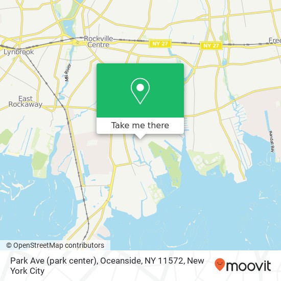 Mapa de Park Ave (park center), Oceanside, NY 11572