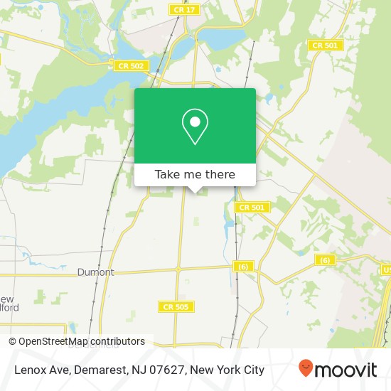 Lenox Ave, Demarest, NJ 07627 map