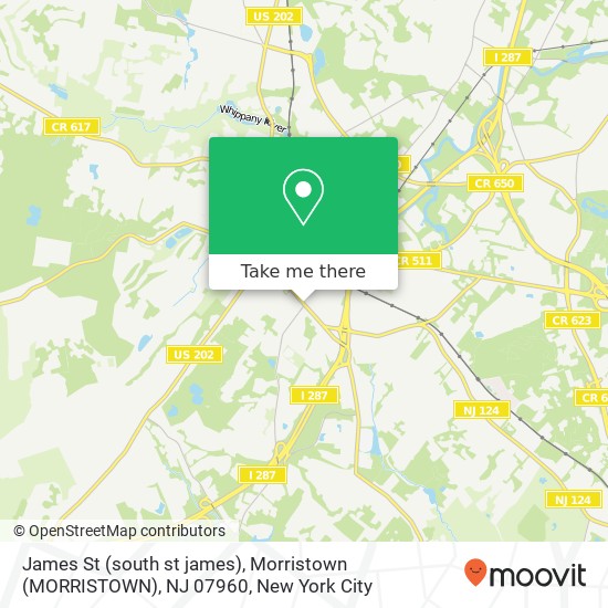 Mapa de James St (south st james), Morristown (MORRISTOWN), NJ 07960