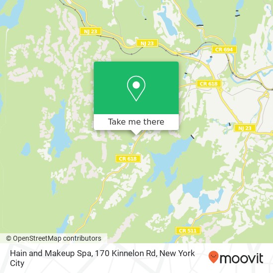 Mapa de Hain and Makeup Spa, 170 Kinnelon Rd