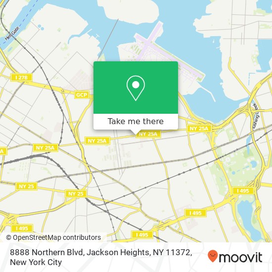 Mapa de 8888 Northern Blvd, Jackson Heights, NY 11372