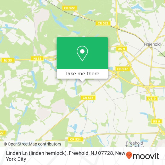 Linden Ln (linden hemlock), Freehold, NJ 07728 map