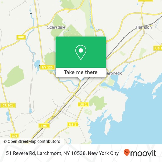 Mapa de 51 Revere Rd, Larchmont, NY 10538