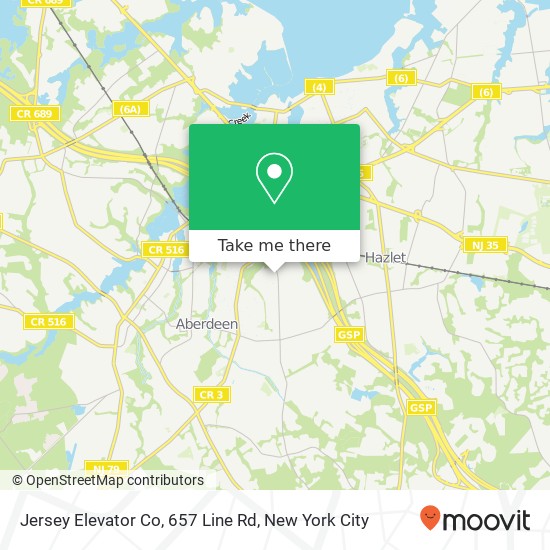 Mapa de Jersey Elevator Co, 657 Line Rd