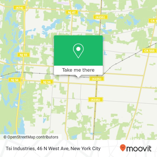 Mapa de Tsi Industries, 46 N West Ave
