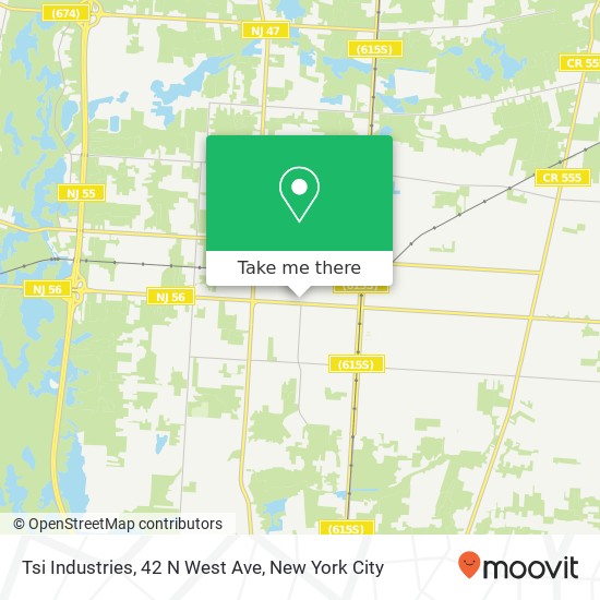 Mapa de Tsi Industries, 42 N West Ave