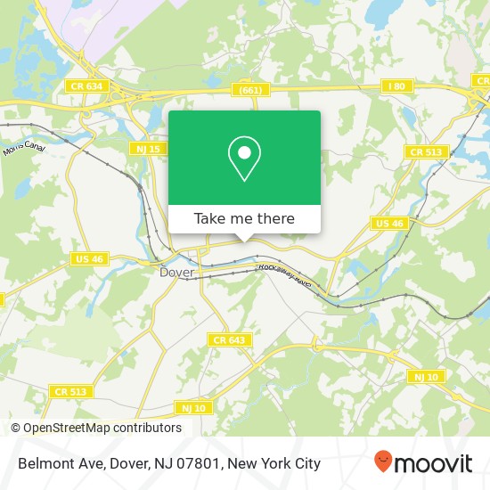 Mapa de Belmont Ave, Dover, NJ 07801