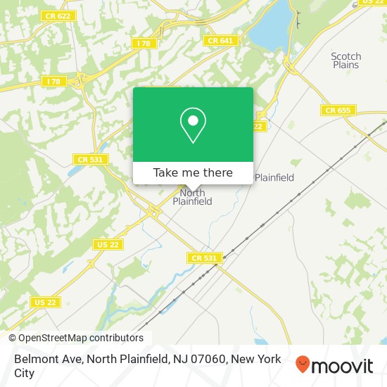 Mapa de Belmont Ave, North Plainfield, NJ 07060