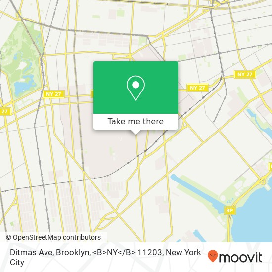 Ditmas Ave, Brooklyn, <B>NY< / B> 11203 map