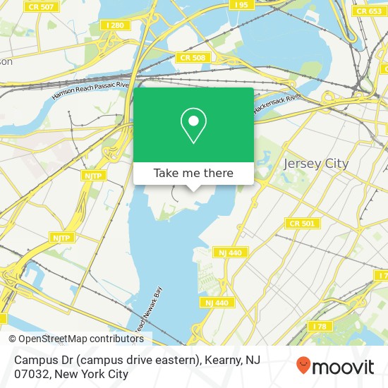 Mapa de Campus Dr (campus drive eastern), Kearny, NJ 07032