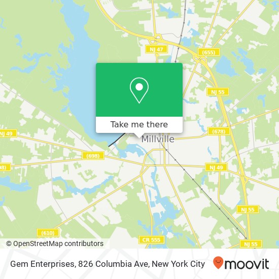 Mapa de Gem Enterprises, 826 Columbia Ave