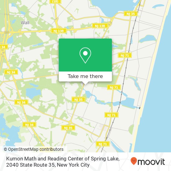 Kumon Math and Reading Center of Spring Lake, 2040 State Route 35 map