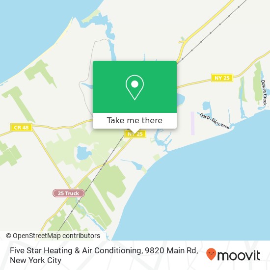 Mapa de Five Star Heating & Air Conditioning, 9820 Main Rd