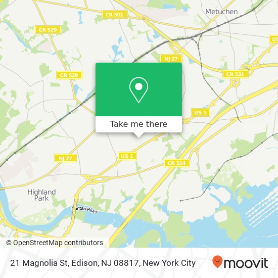 21 Magnolia St, Edison, NJ 08817 map